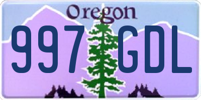 OR license plate 997GDL