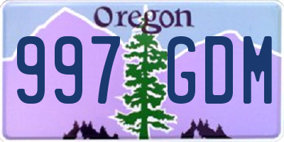 OR license plate 997GDM