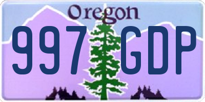 OR license plate 997GDP