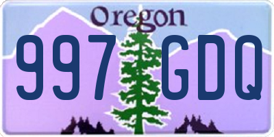 OR license plate 997GDQ