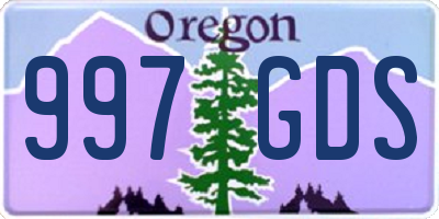 OR license plate 997GDS