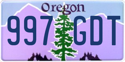 OR license plate 997GDT