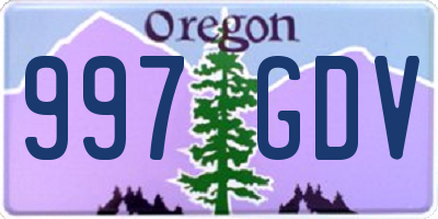 OR license plate 997GDV