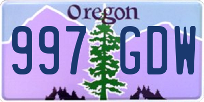 OR license plate 997GDW