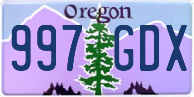 OR license plate 997GDX