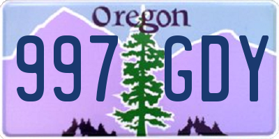 OR license plate 997GDY