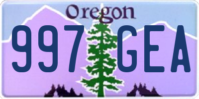 OR license plate 997GEA