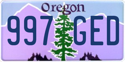 OR license plate 997GED