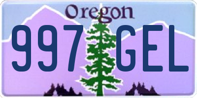 OR license plate 997GEL
