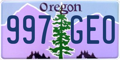 OR license plate 997GEO