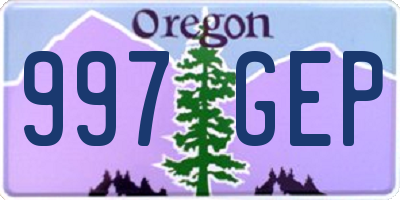 OR license plate 997GEP