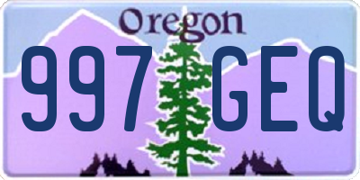 OR license plate 997GEQ