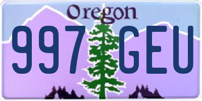 OR license plate 997GEU