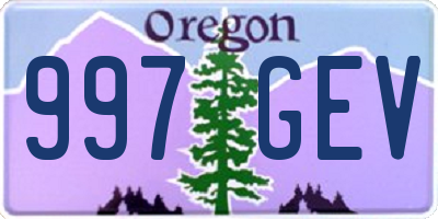 OR license plate 997GEV
