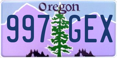 OR license plate 997GEX