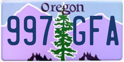 OR license plate 997GFA