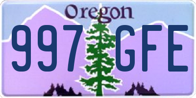 OR license plate 997GFE