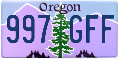 OR license plate 997GFF