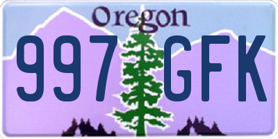 OR license plate 997GFK