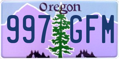 OR license plate 997GFM