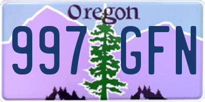 OR license plate 997GFN