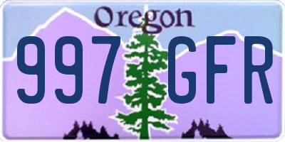 OR license plate 997GFR