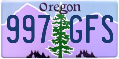 OR license plate 997GFS