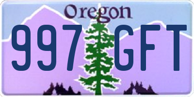 OR license plate 997GFT