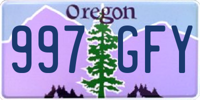 OR license plate 997GFY