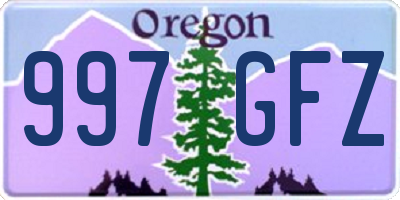 OR license plate 997GFZ