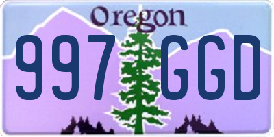 OR license plate 997GGD