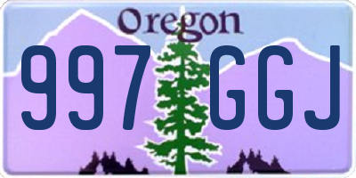 OR license plate 997GGJ