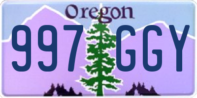 OR license plate 997GGY