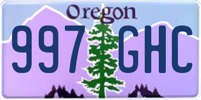 OR license plate 997GHC