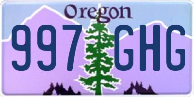 OR license plate 997GHG