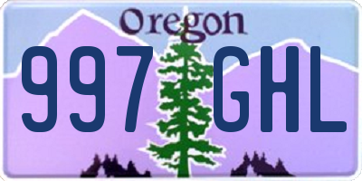 OR license plate 997GHL