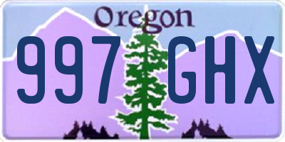OR license plate 997GHX