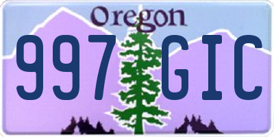OR license plate 997GIC
