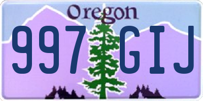 OR license plate 997GIJ