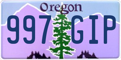 OR license plate 997GIP