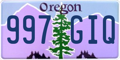 OR license plate 997GIQ