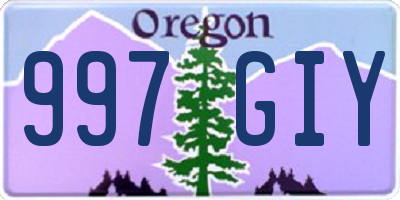 OR license plate 997GIY