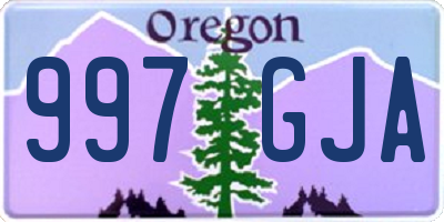 OR license plate 997GJA