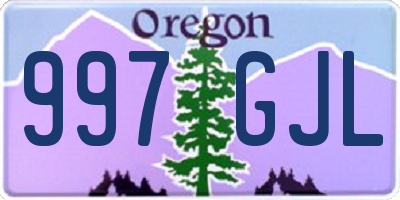 OR license plate 997GJL
