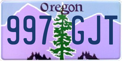 OR license plate 997GJT