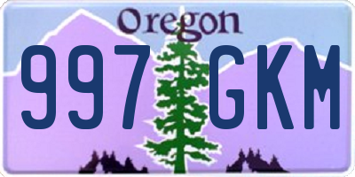 OR license plate 997GKM