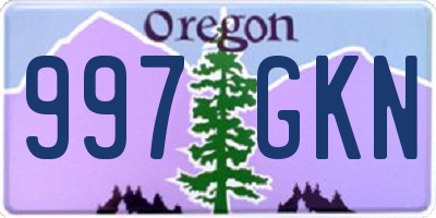 OR license plate 997GKN