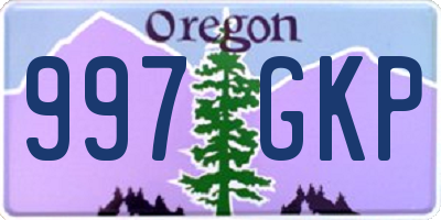 OR license plate 997GKP