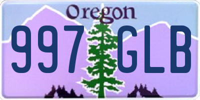 OR license plate 997GLB