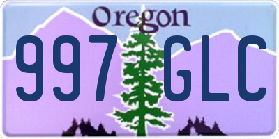 OR license plate 997GLC